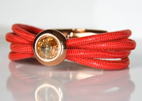 Lammeskind, Koral/Guld - Swarovski - TILBUD